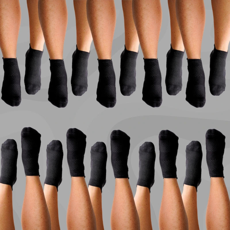 Ankle Compression Socks Black Bamboo