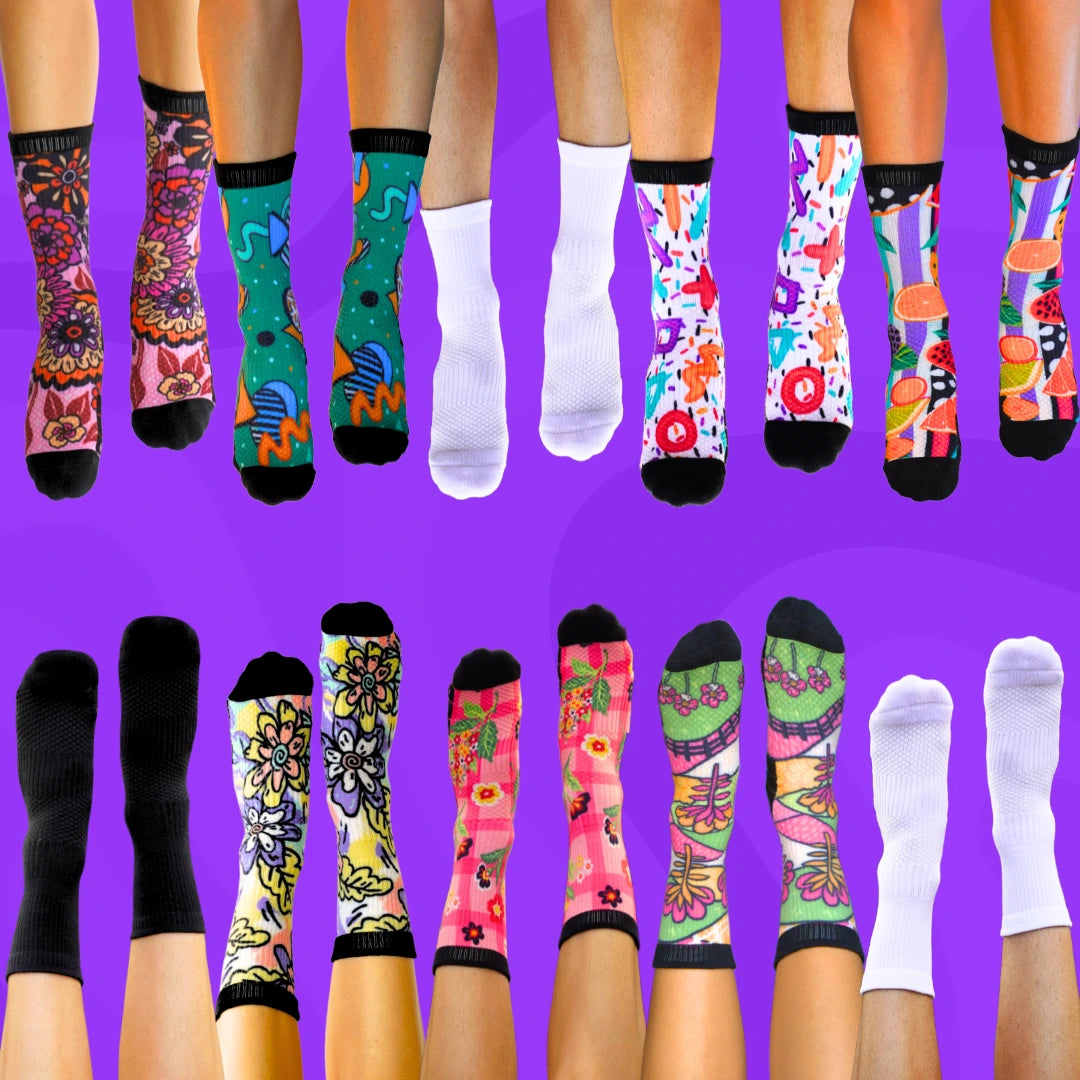 Crew Compression Socks 10 Pack Mixed Colours