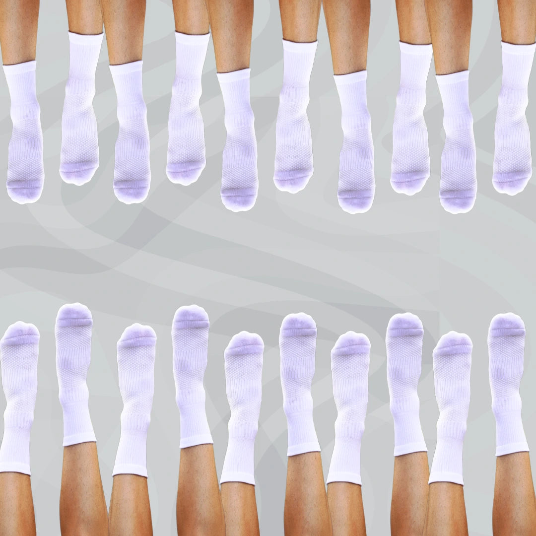 Crew Compression Socks 10 Pairs White Bamboo