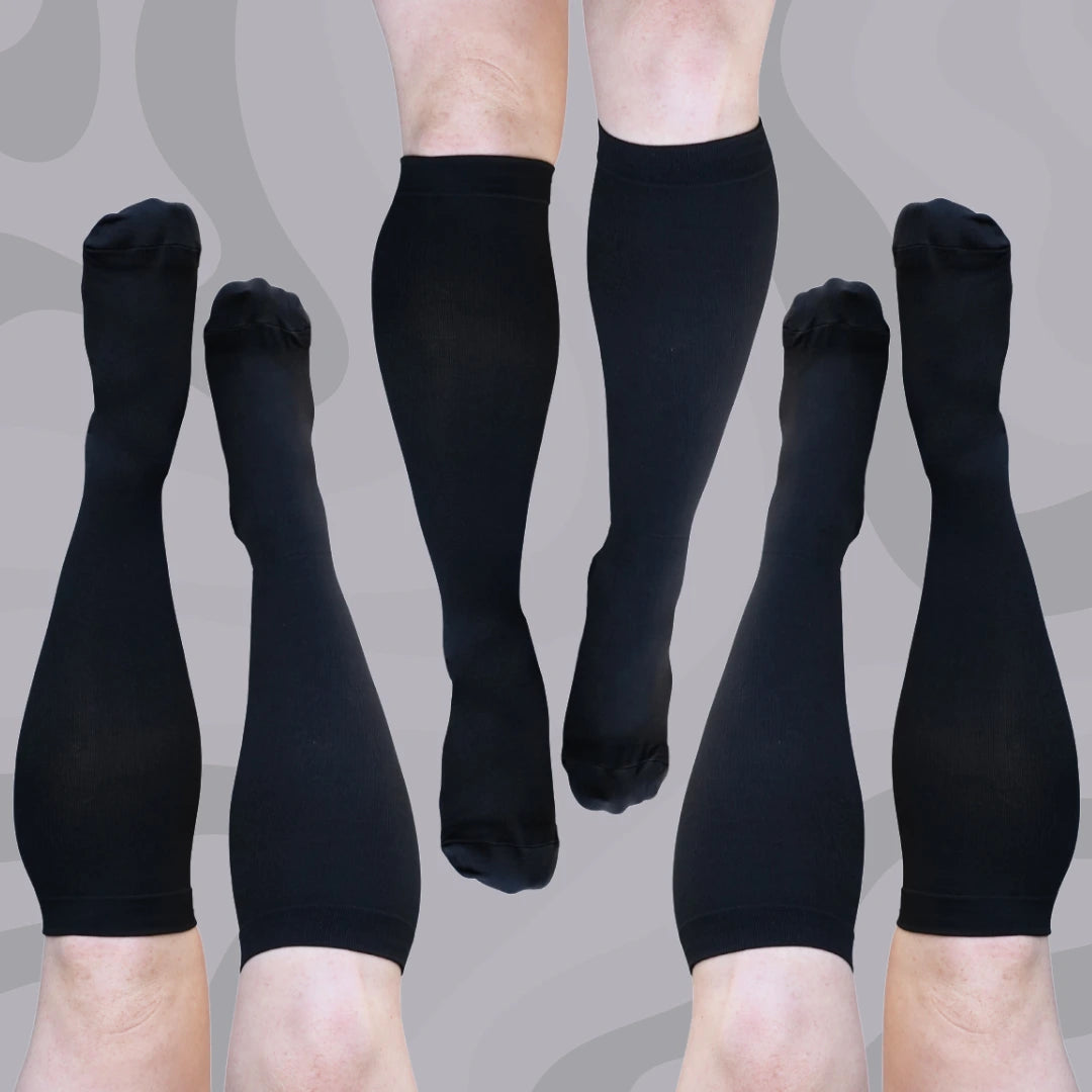 3 Pack Black Classic Compression Socks