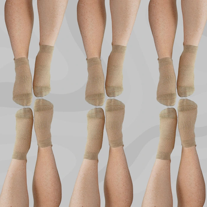 Ankle Compression Socks Tan Bamboo