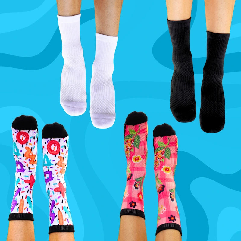 Crew Compression Socks 4 Pack Mixed Bamboo