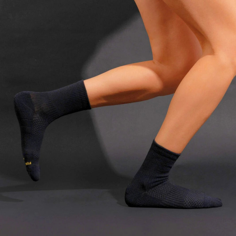 Crew Length Compression Socks Black Bamboo