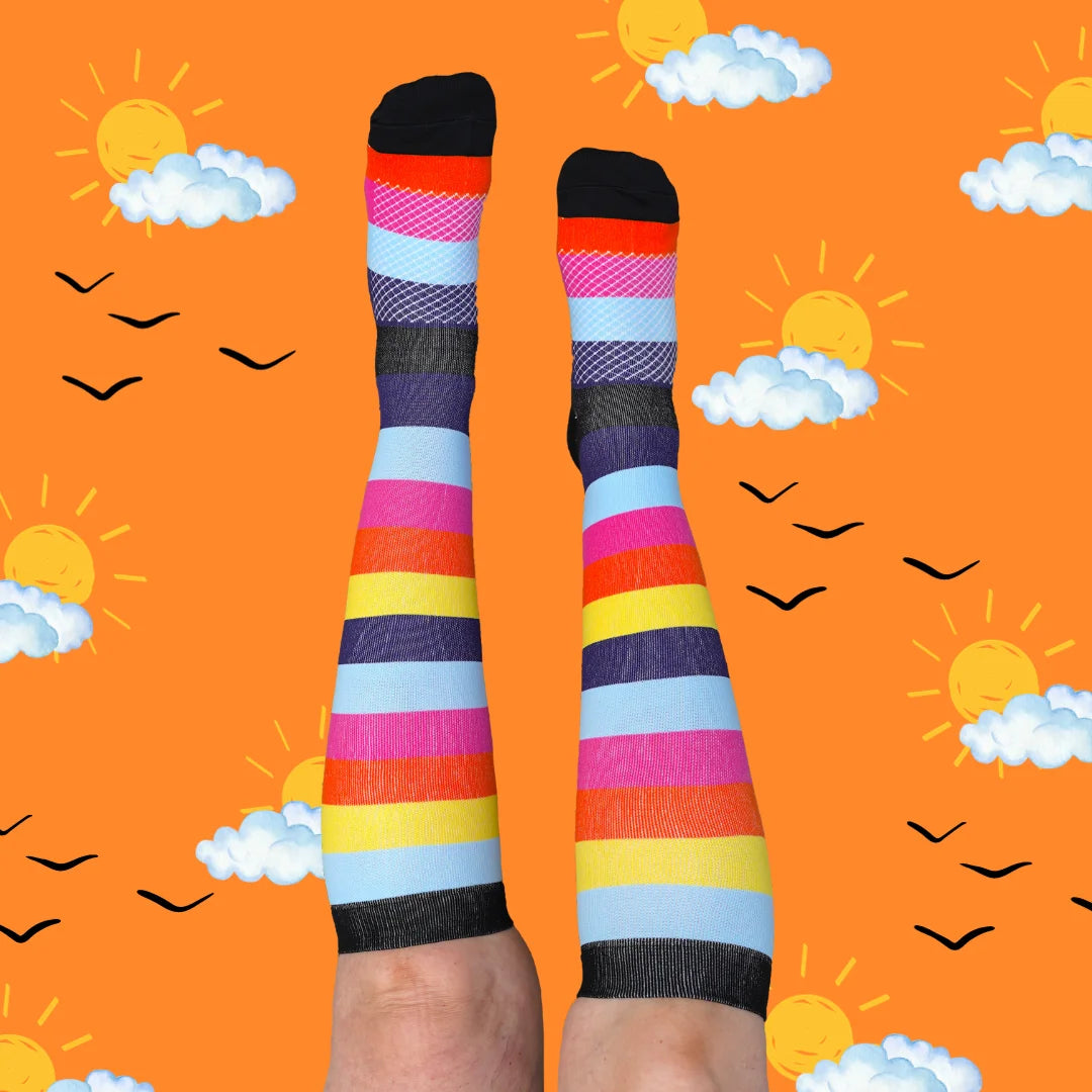 Classic Tropical Stripes Compression Socks