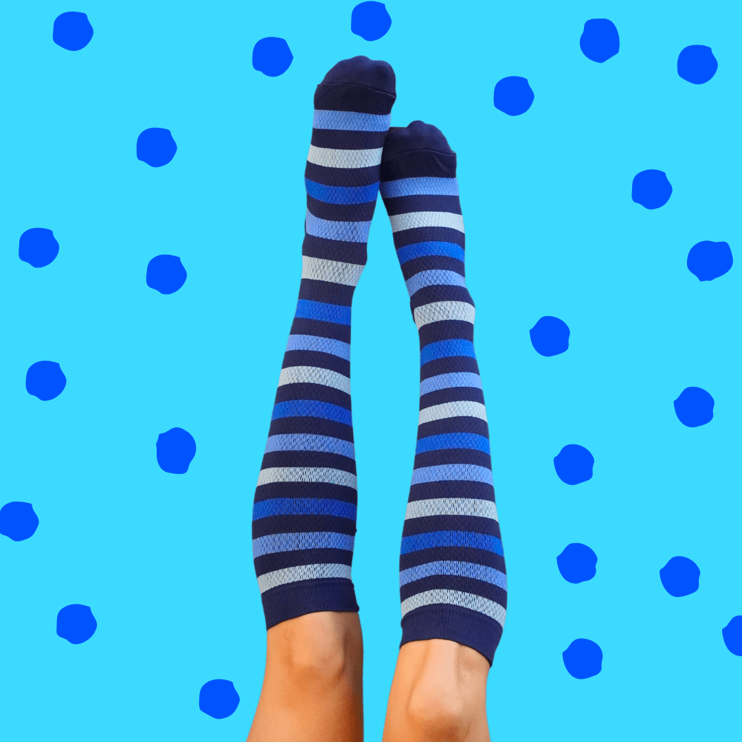 Classic Blue Stripes Compression Socks