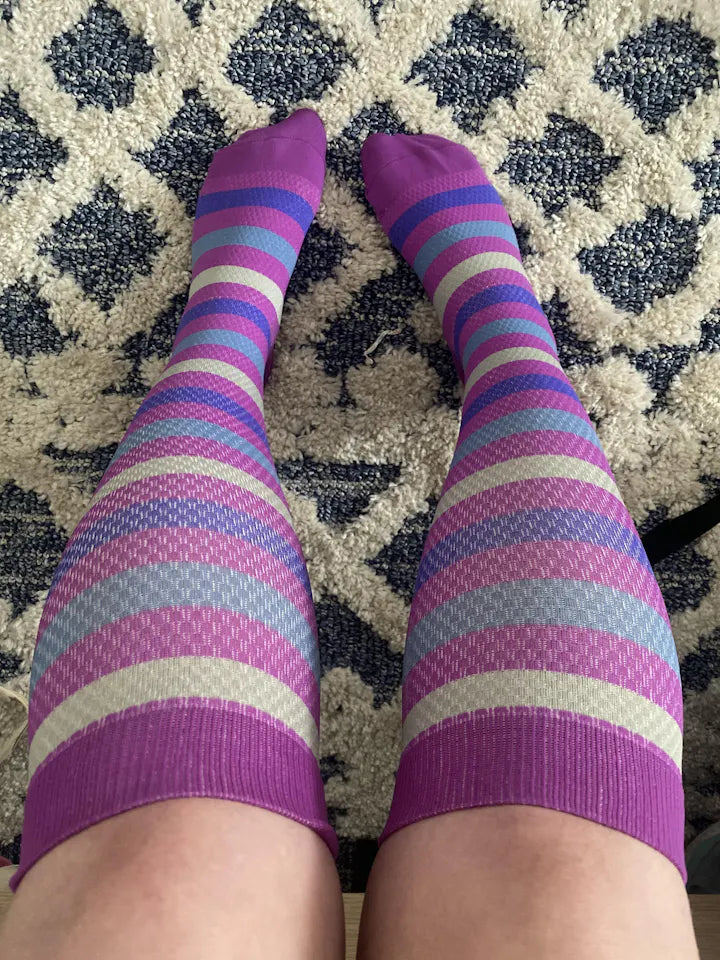 Classic Purple Stripes Compression Socks