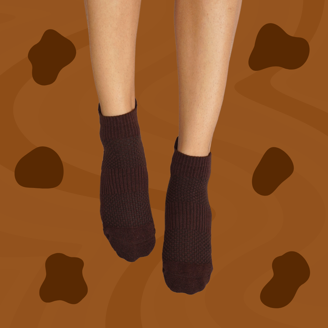 Ankle Compression Socks Chocolate Bamboo