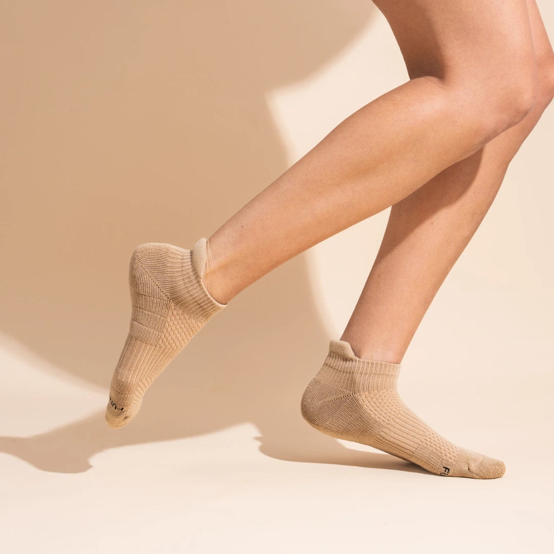 Ankle Compression Socks Tan Bamboo