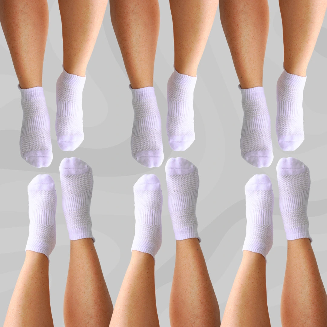 Ankle Compression Socks White Bamboo